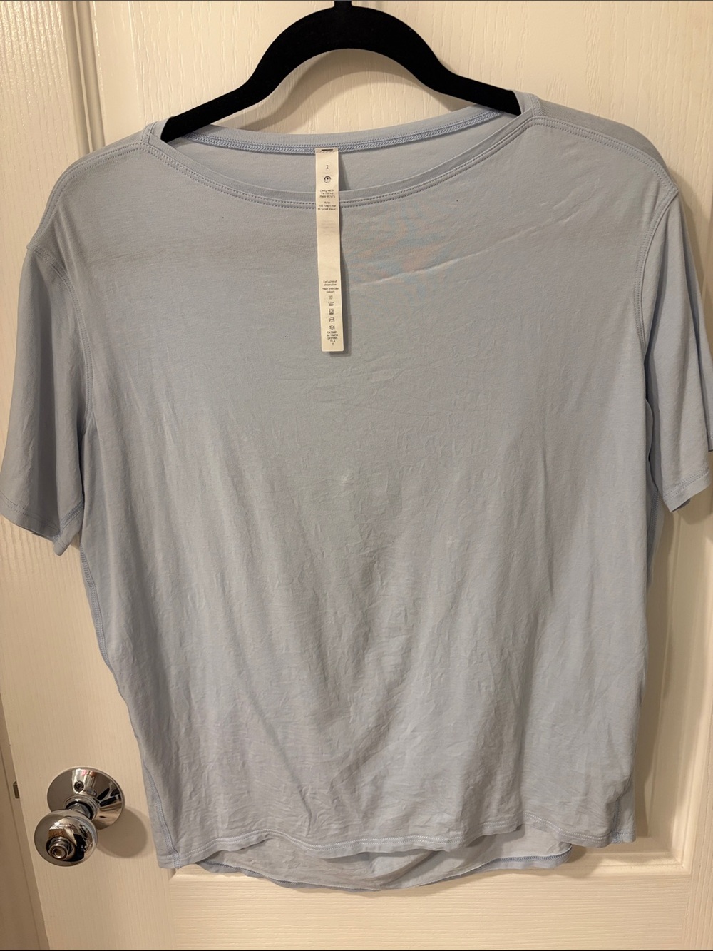 lululemon athletica Light Blue Short Sleeve Crewneck Tee